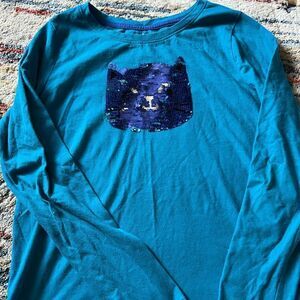 Cat & Jack Girls Long Sleeve Shirt with sequin detail